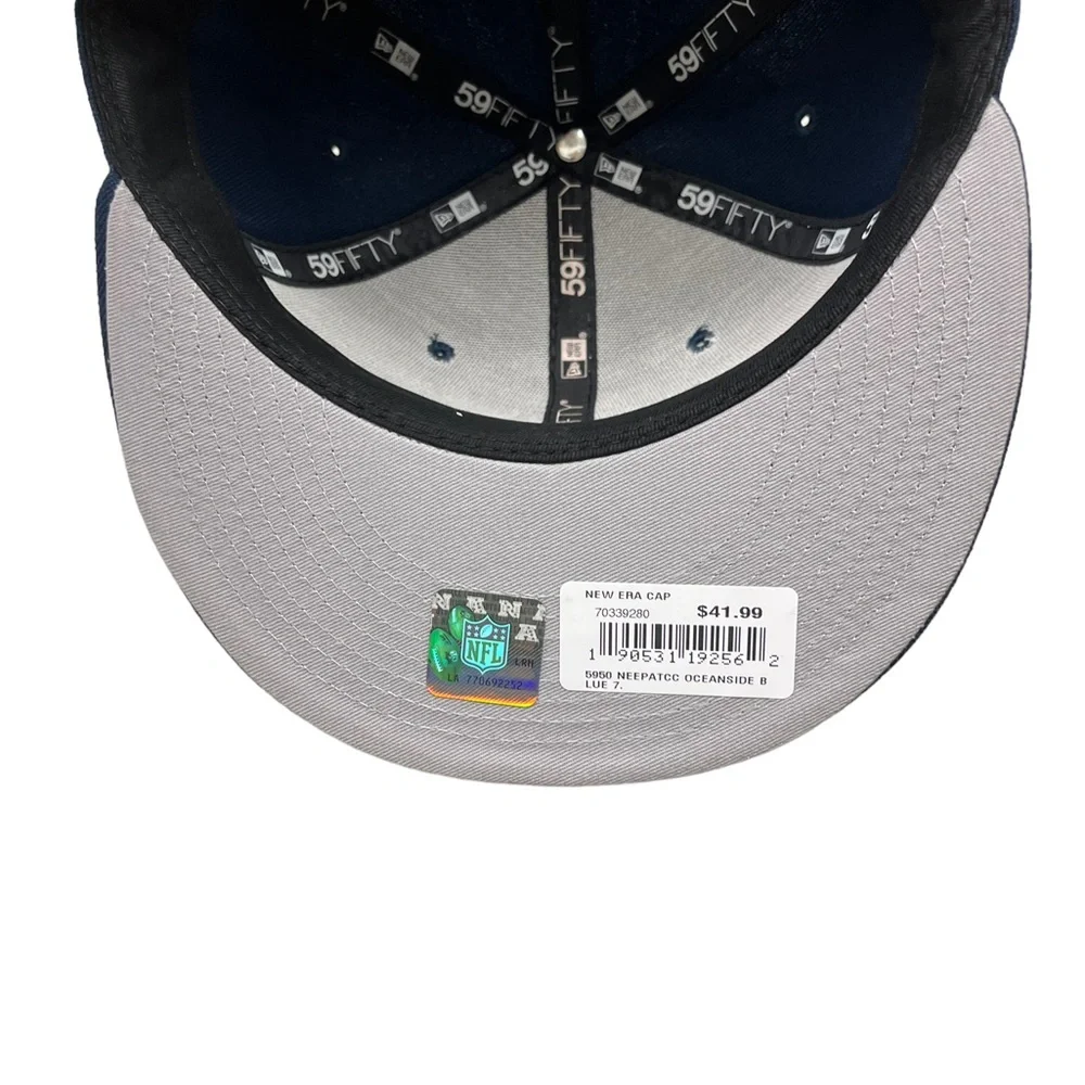 New Era New England Patriots Classic Logo Omaha 59FIFTY Fitted Hat Navy 7 - Picture 5 of 5